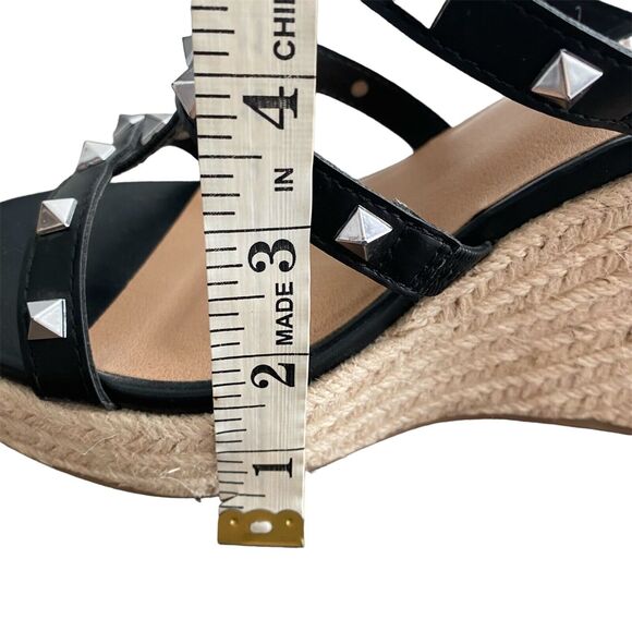 Womens Torrid Spiked Strappy Black Wedges Size 9WW Plus Size - Picture 9 of 11